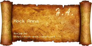 Hock Anna névjegykártya