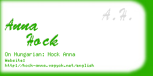 anna hock business card